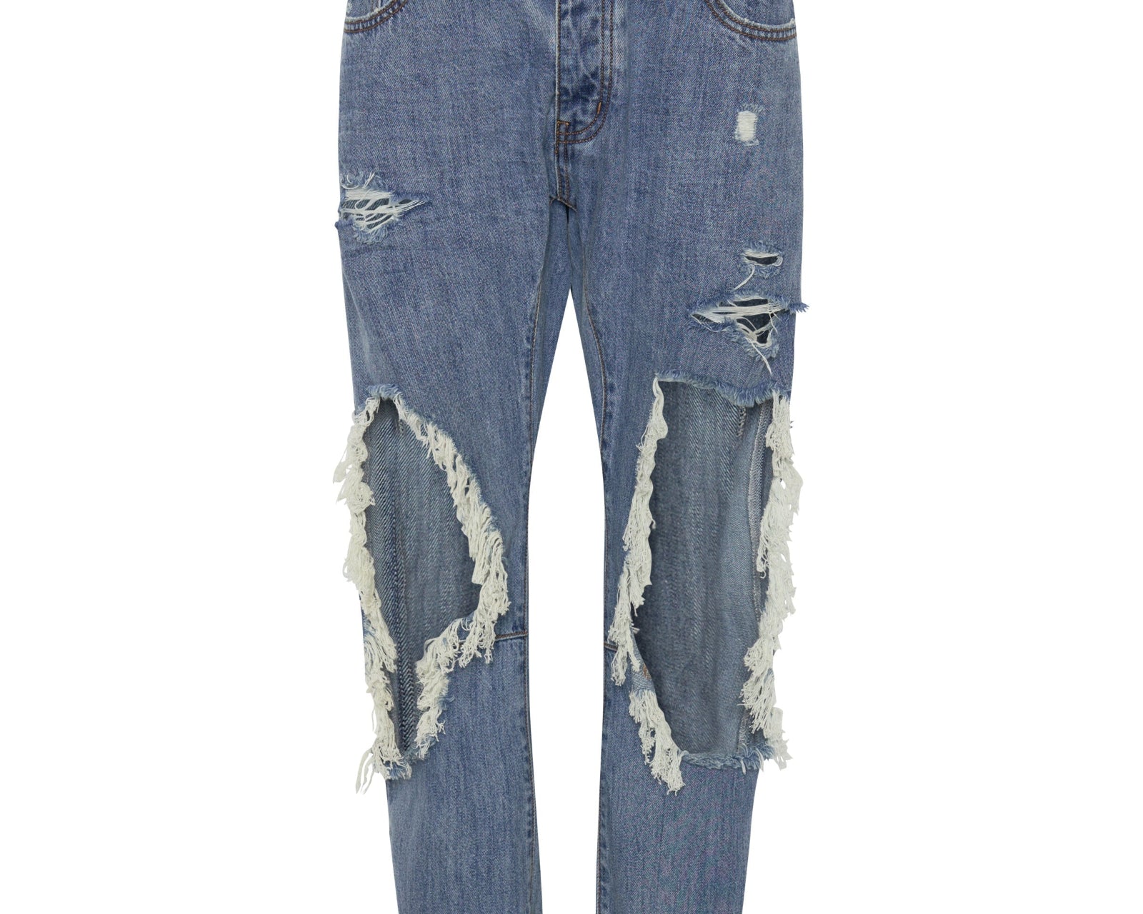 Saints Low Waist Boyfriend Denim Jeans - Johnny Blue