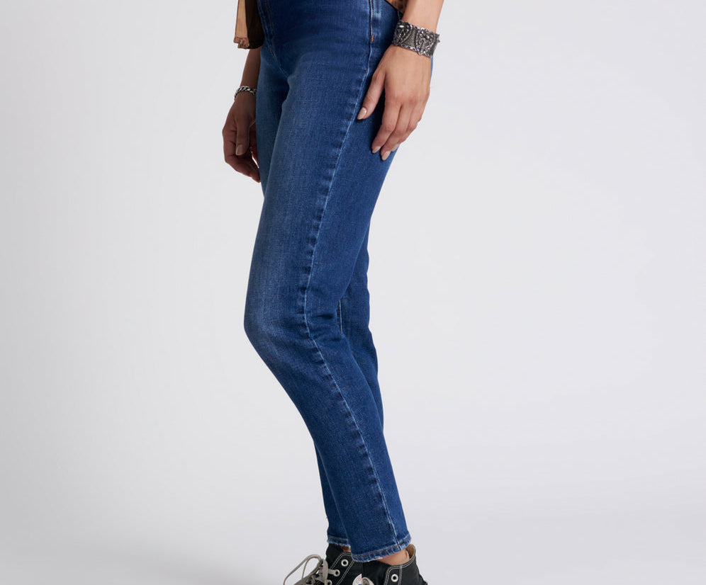 Legends High Waist Mom Fit Denim Jeans - Power Blue
