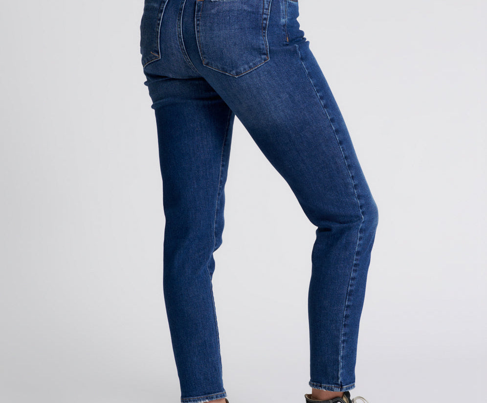 Legends High Waist Mom Fit Denim Jeans - Power Blue
