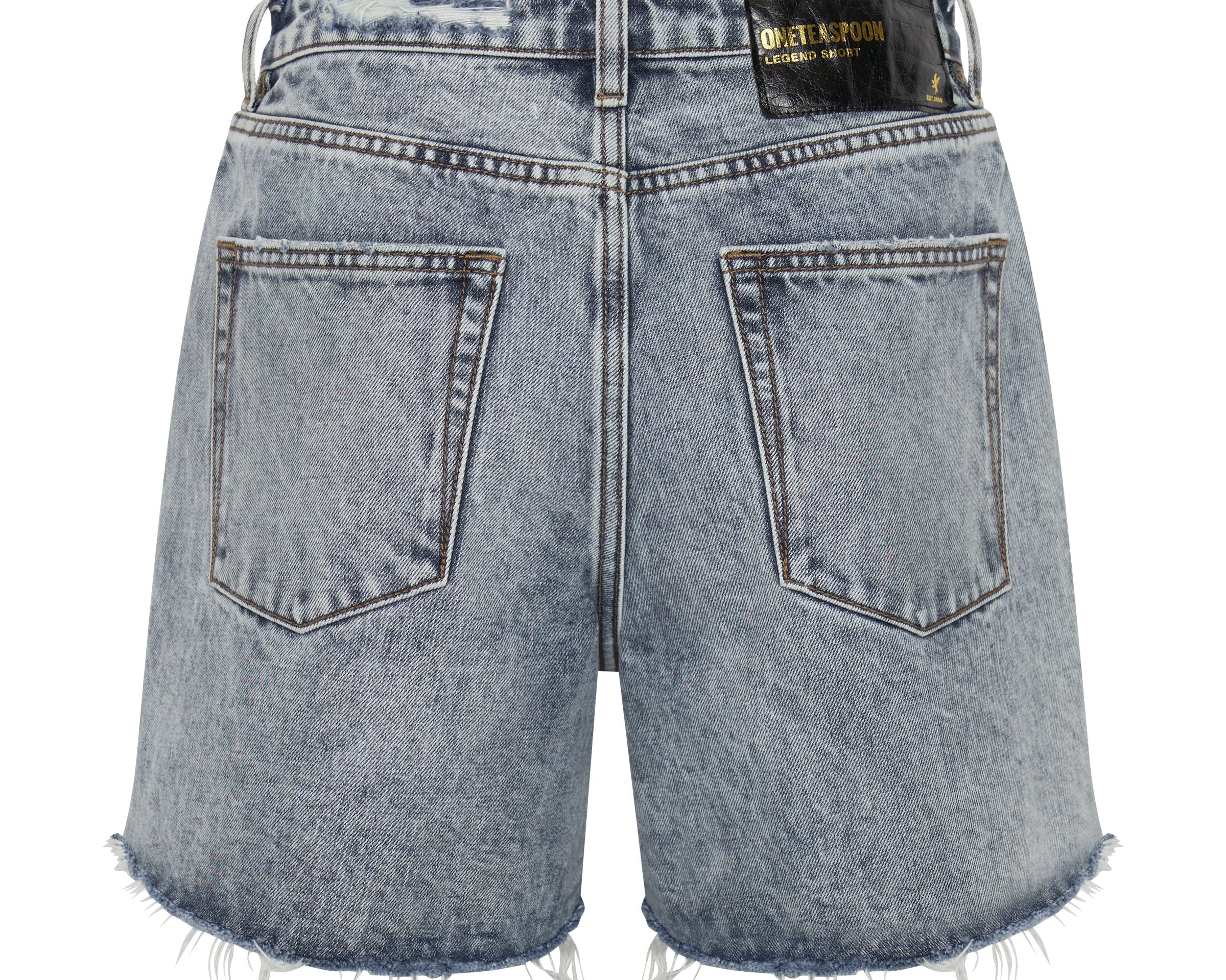Legends High Waist Mom Fit Denim Shorts - Blue Blossom