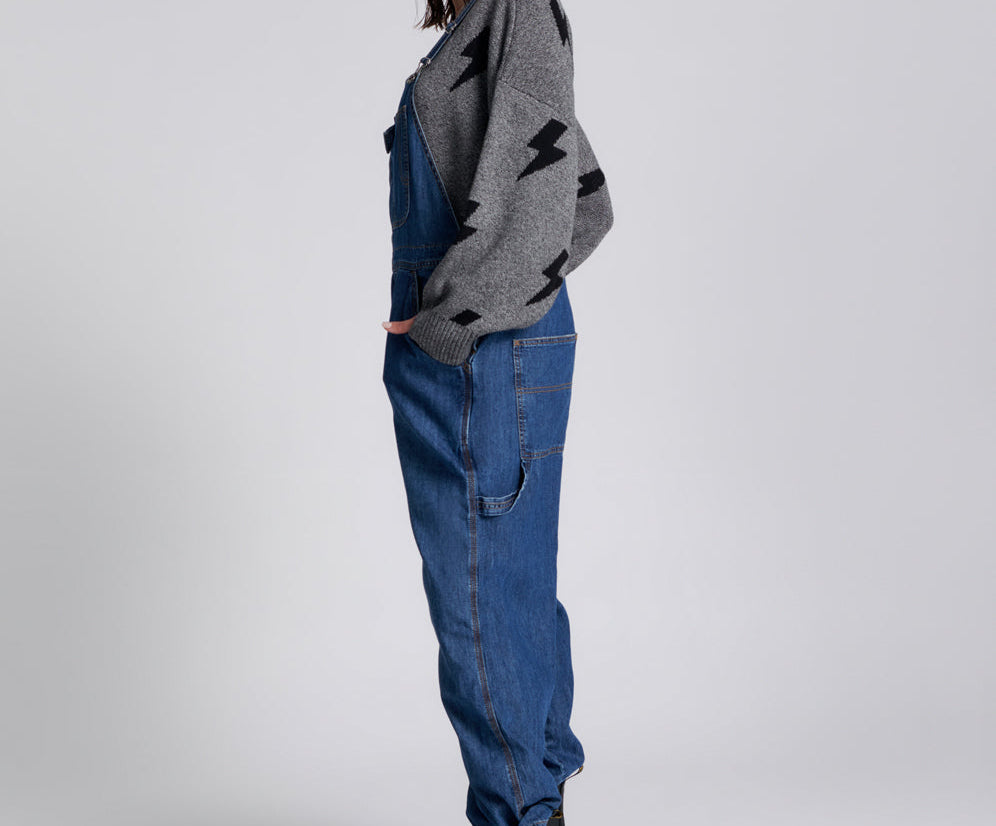 Stanton St Long Denim Overalls - Blue Night