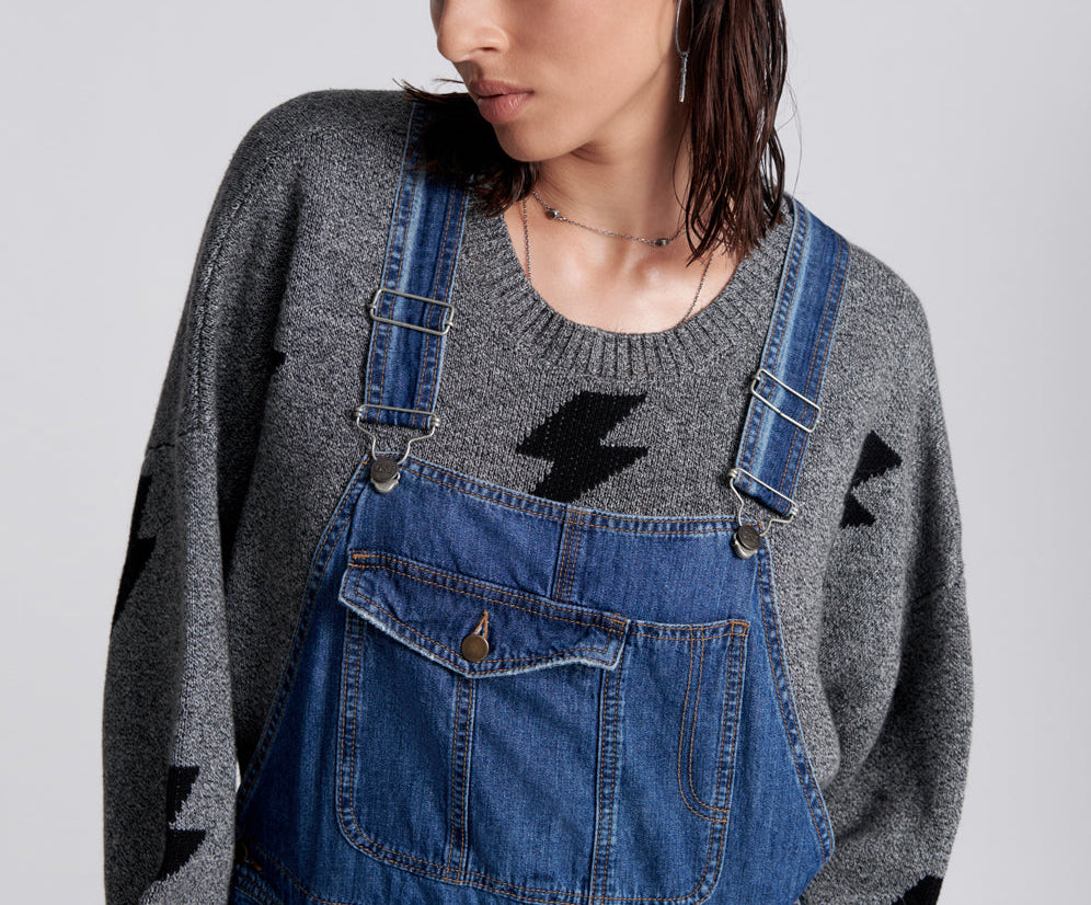 BLUE NIGHT STANTON ST OVERSIZED OVERALLS