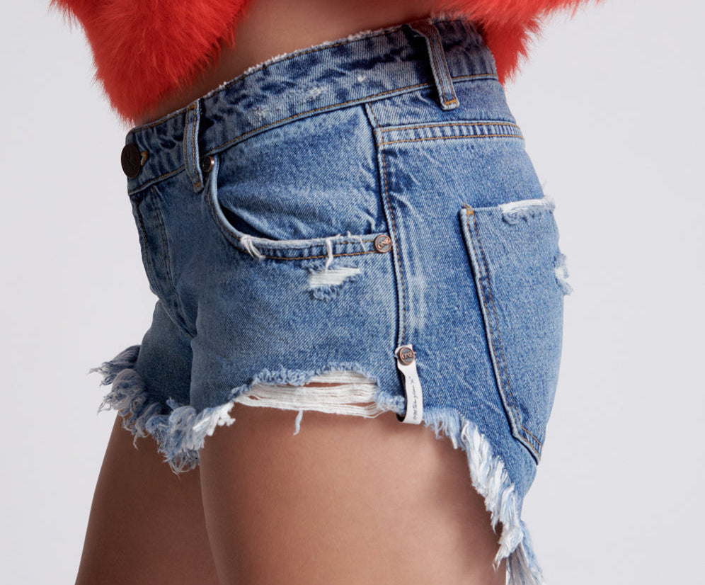 ROSEWOOD BONITA LOW WAIST DENIM SHORTS