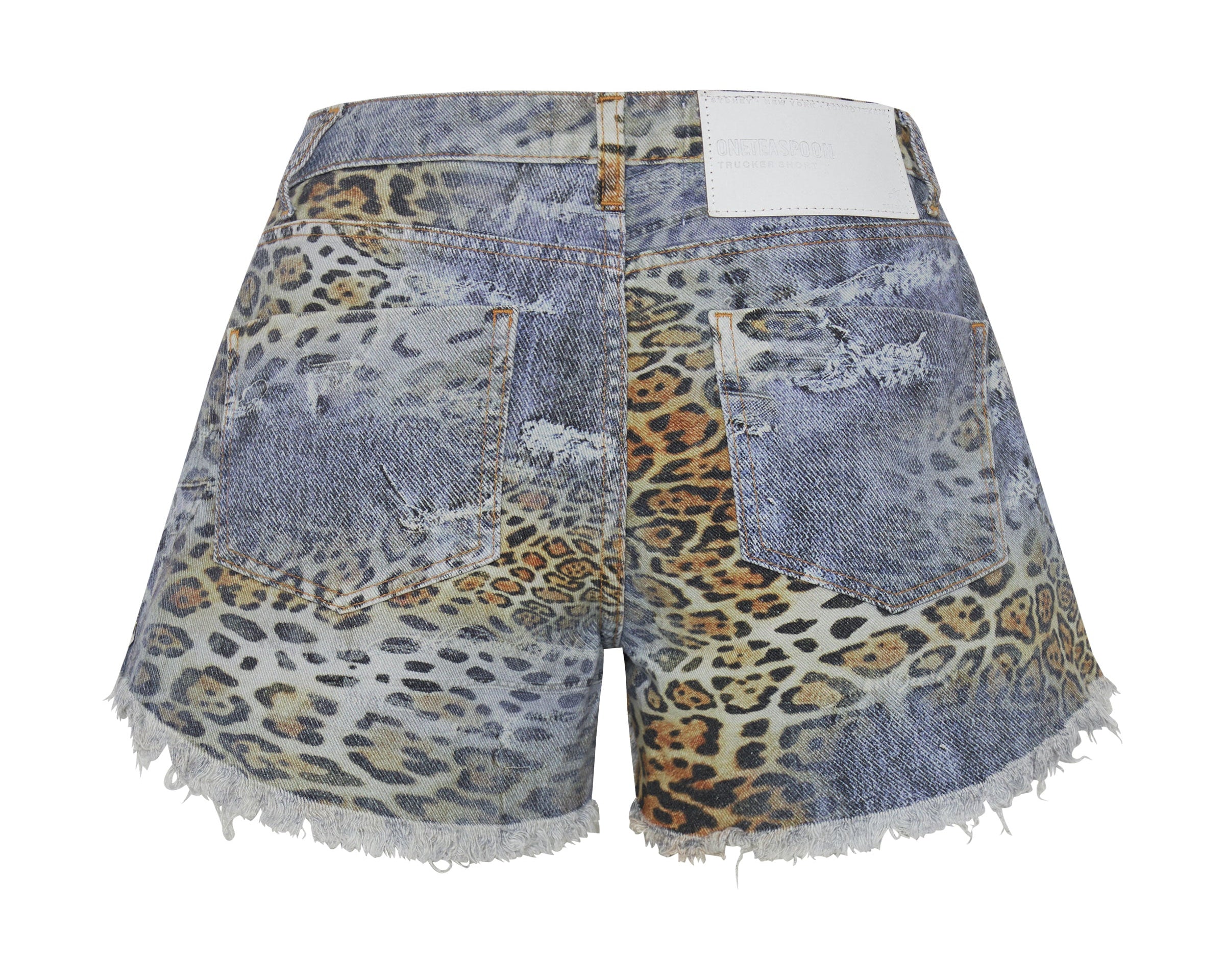 Truckers Mid Waist Relaxed Denim Shorts - Leoparty