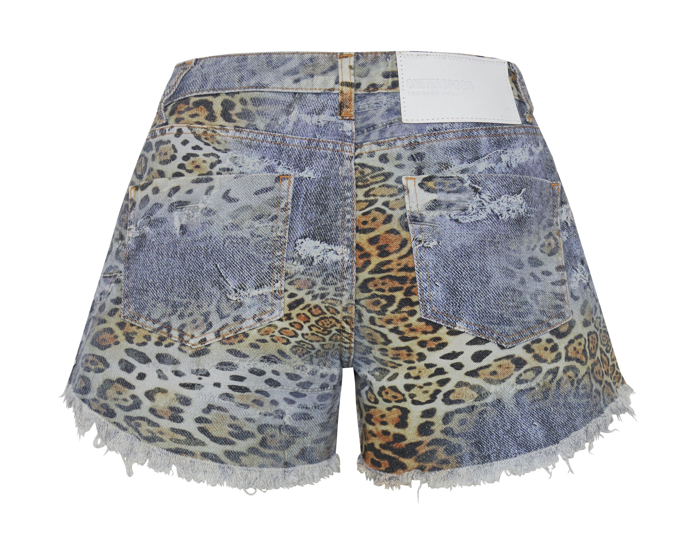 LEOPARTY TRUCKERS MID WAIST RELAXED SHORTS