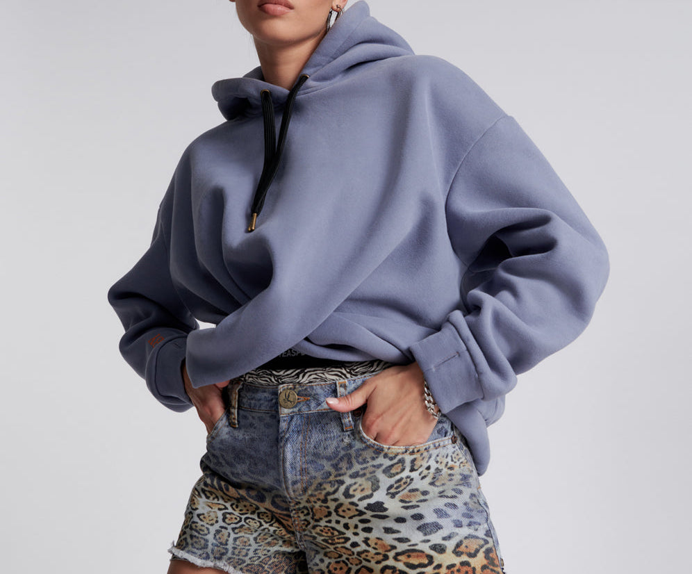 Truckers Mid Waist Relaxed Denim Shorts - Leoparty