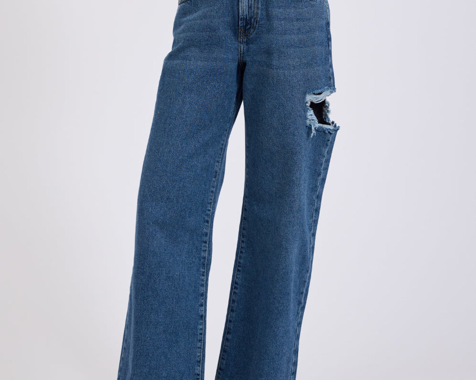 Jackson Mid Waist Wide Leg Denim Jeans - Rosewood