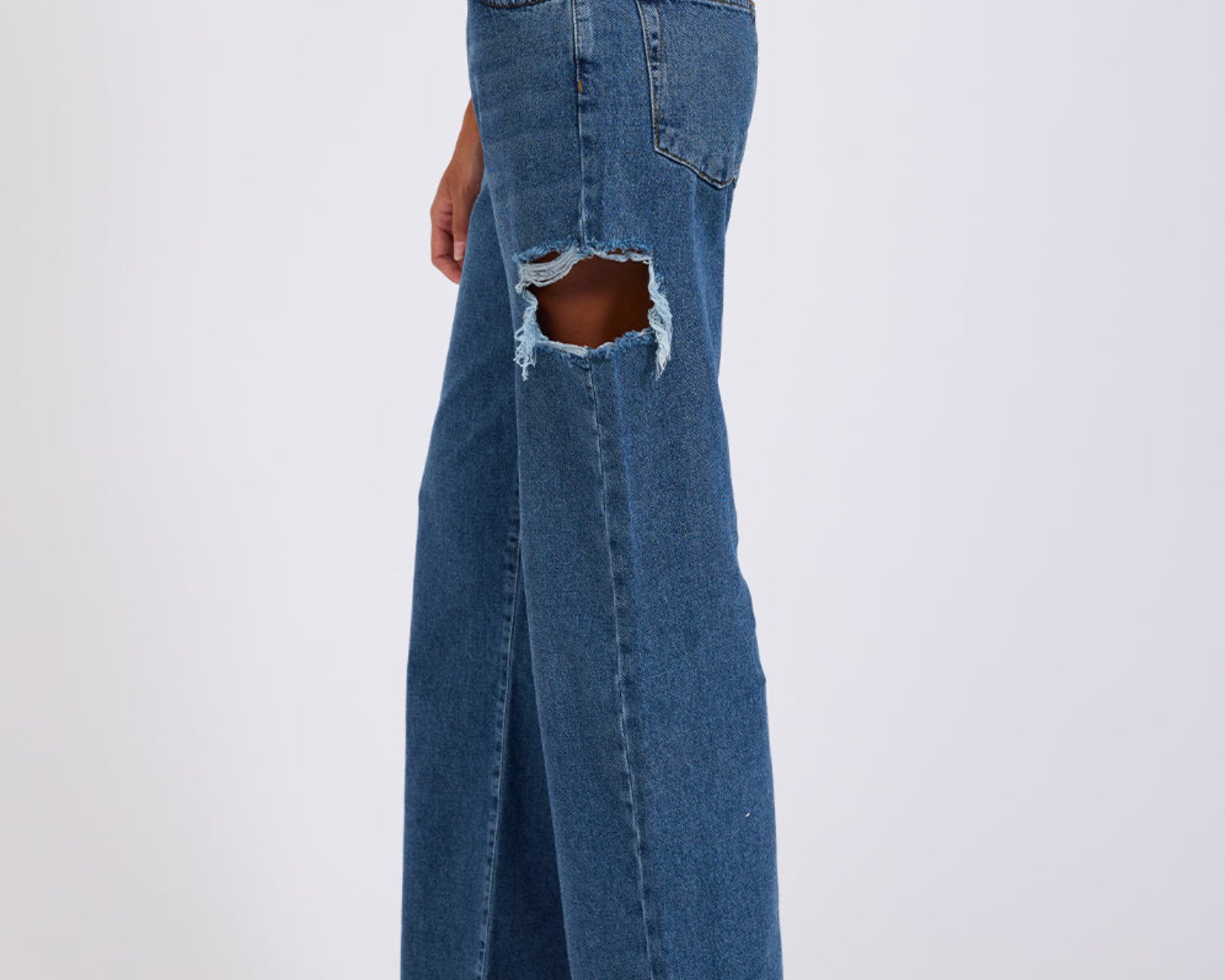 Jackson Mid Waist Wide Leg Denim Jeans - Rosewood