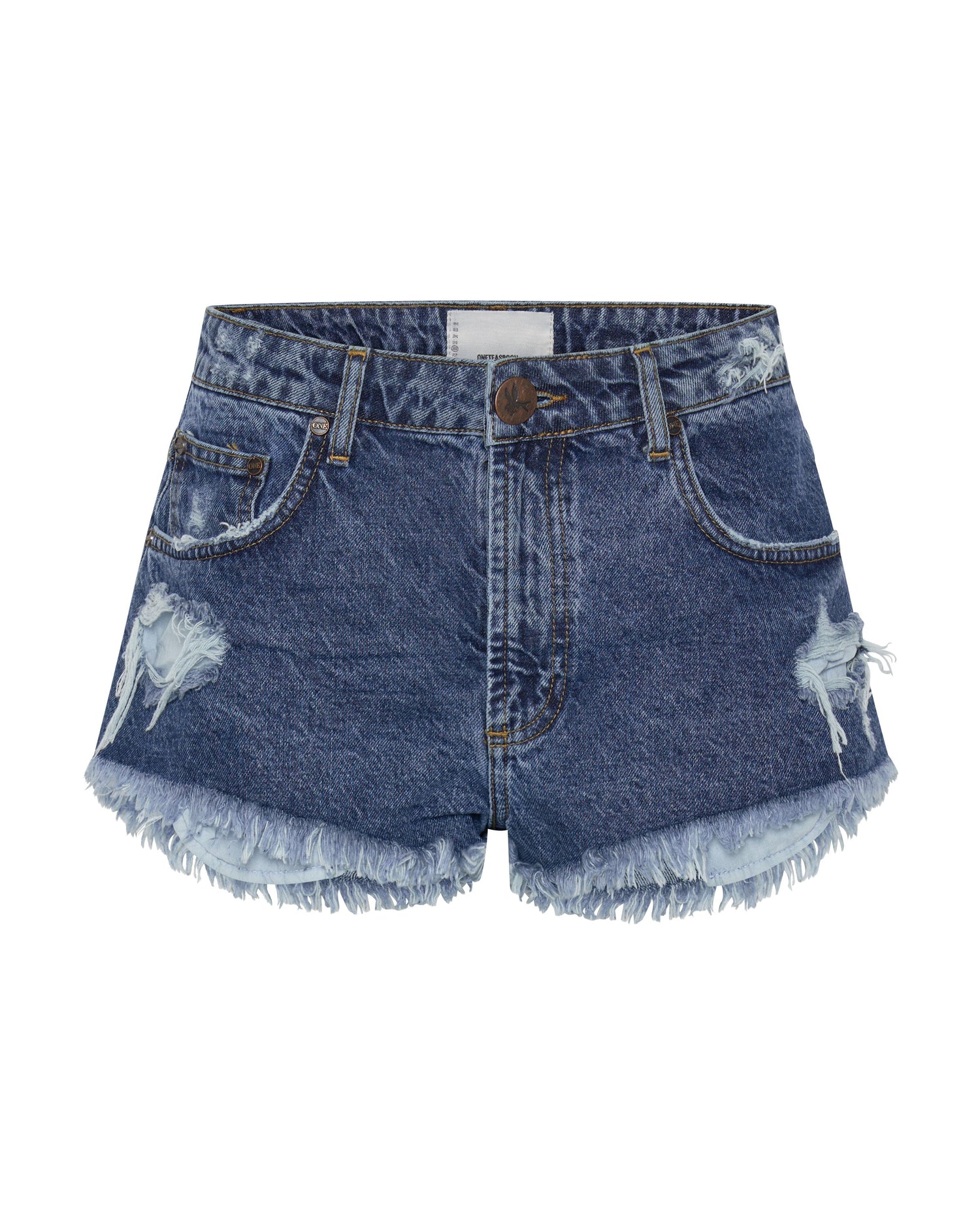 Last Stock ROSEWOOD THE ONE FITTED CHEEKY DENIM SHORTS