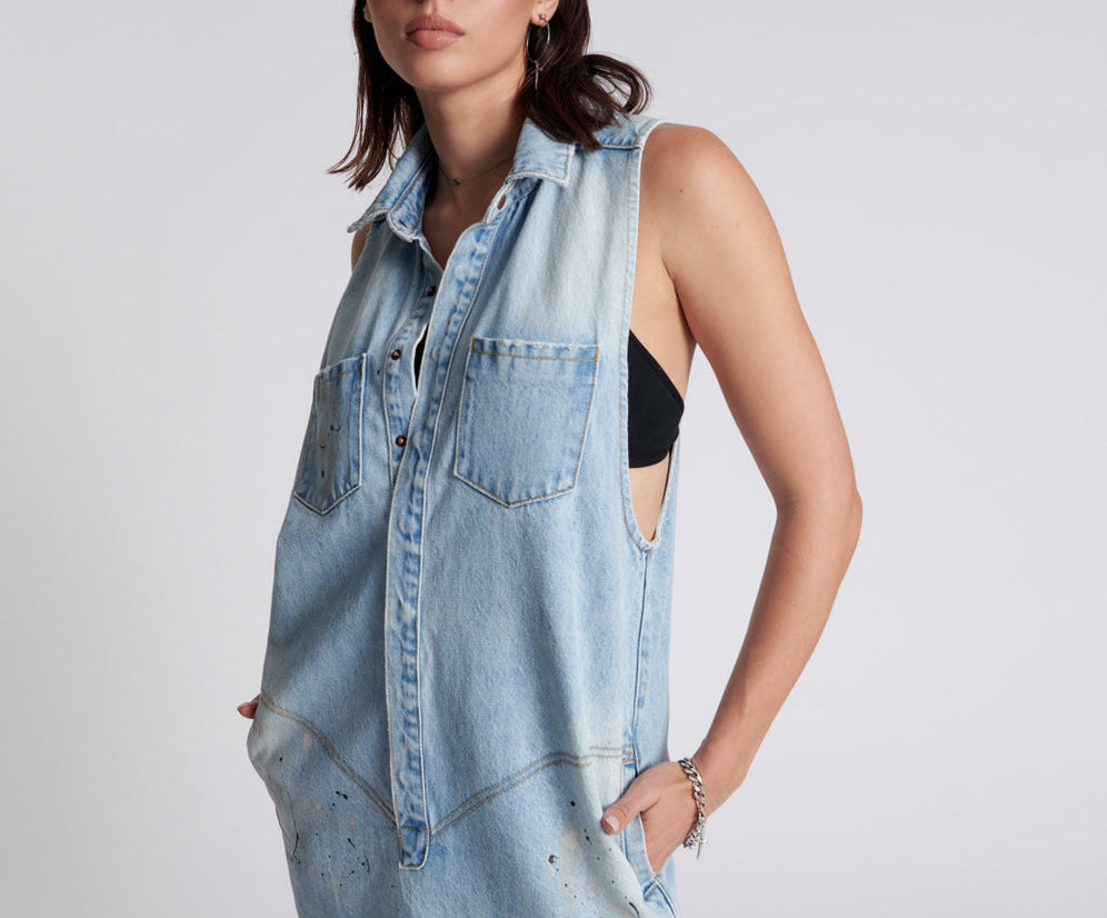 Braxton Mini Denim Dress - Fleetwood Artiste