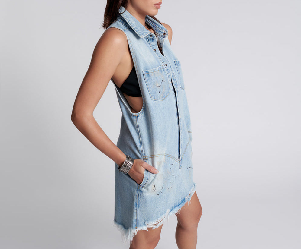 Braxton Mini Denim Dress - Fleetwood Artiste
