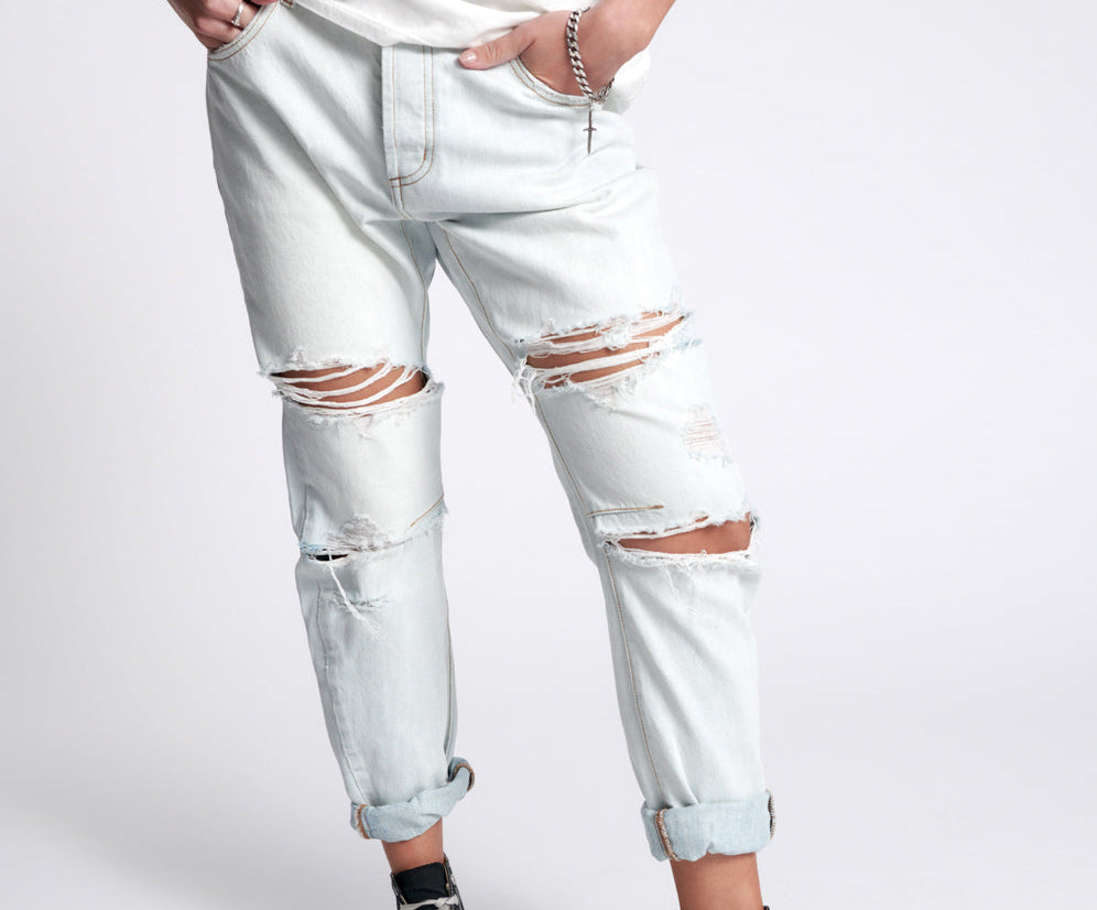 BRANDO TRASHED SAINTS BOYFRIEND JEANS