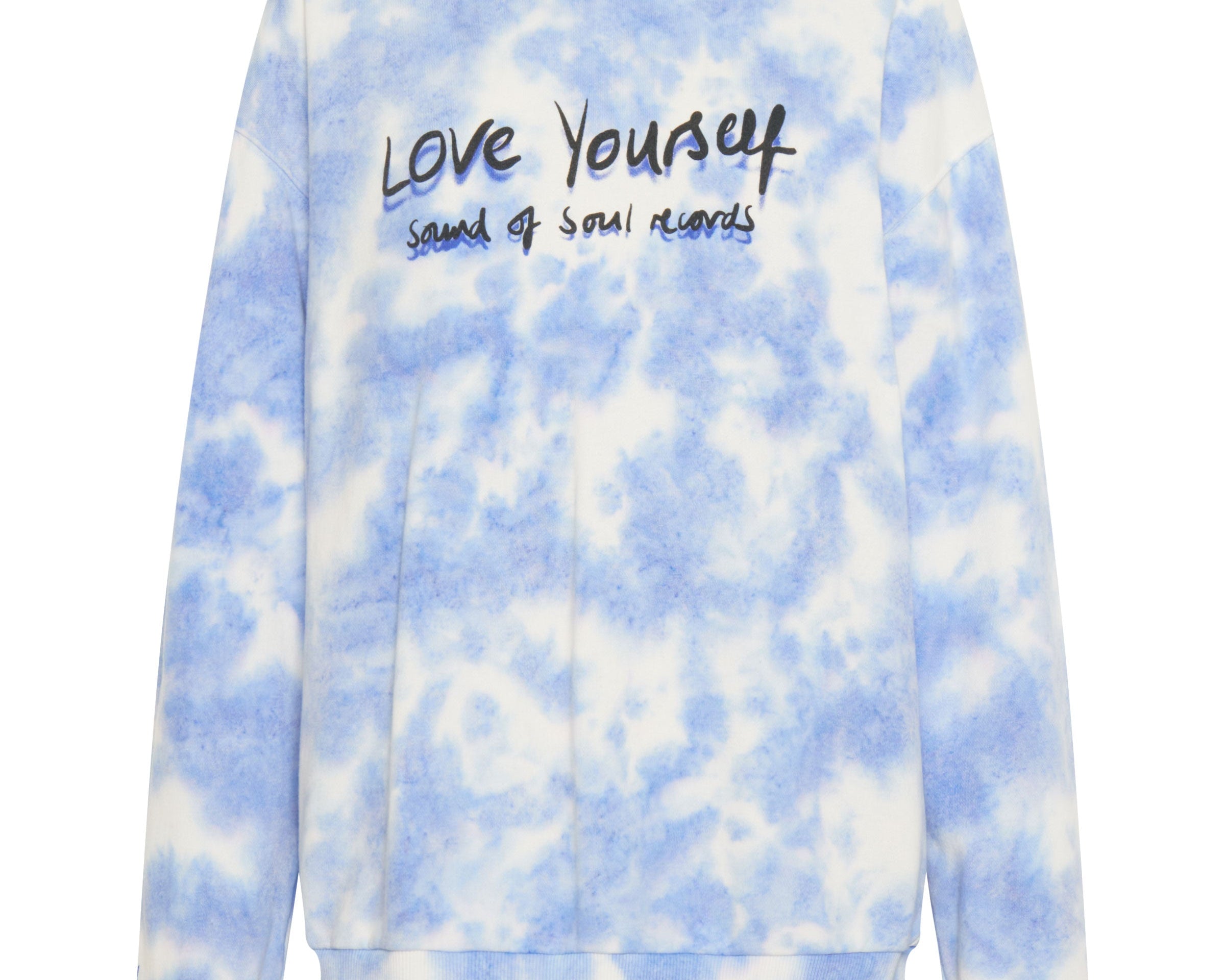 LOVE YOURSELF SOS TIE DYE SWEATER