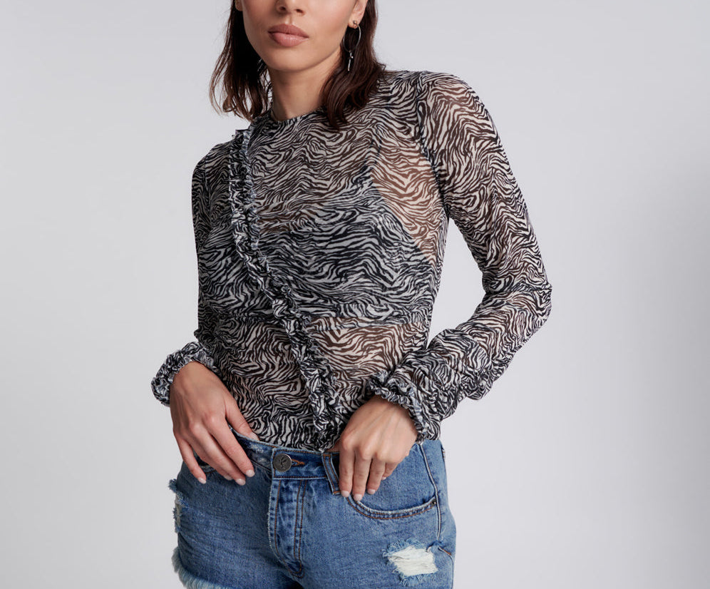 Ruffle Party Longsleeve Top - Interference