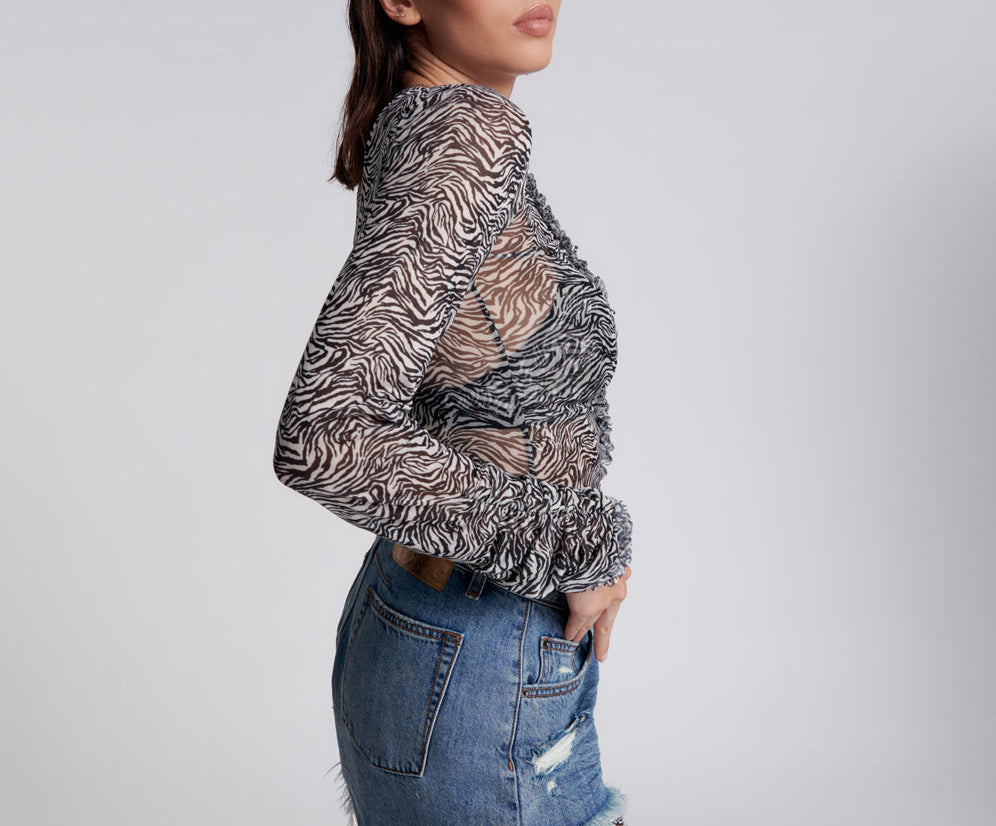 Ruffle Party Longsleeve Top - Interference