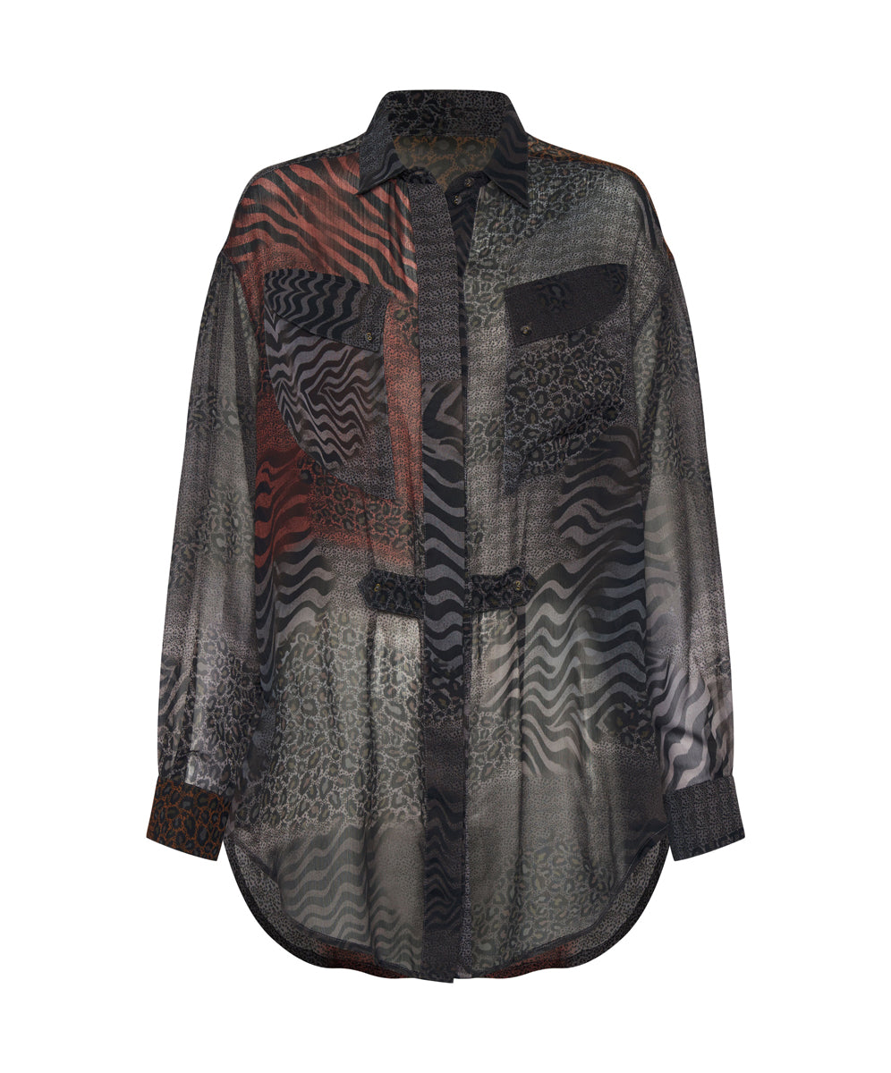 Products DILEMA SHEER UTILITY SHIRT