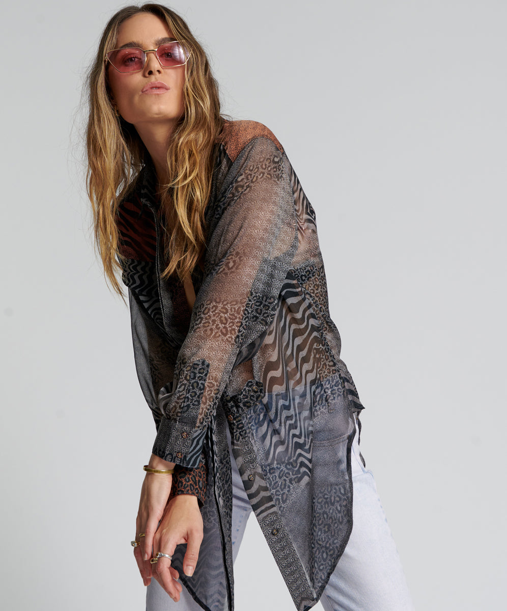 Products DILEMA SHEER UTILITY SHIRT