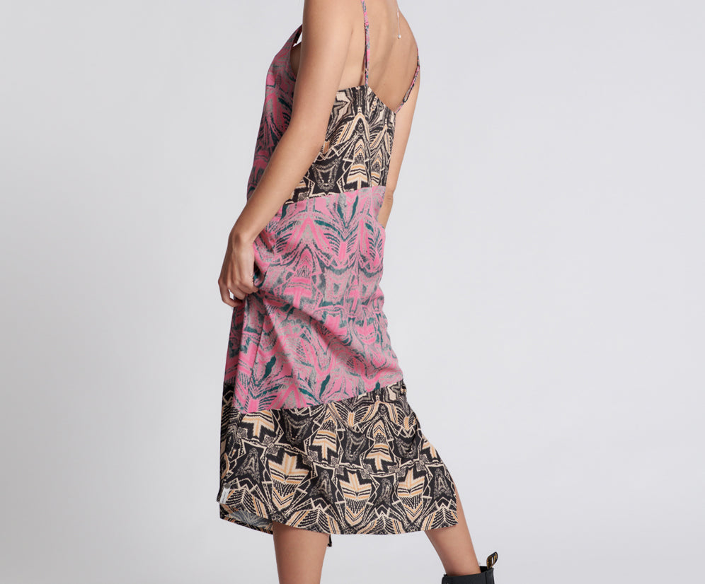 KALEIDOSCOPE LONG SLIP DRESS