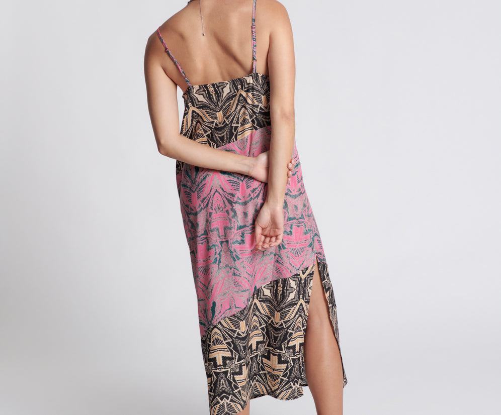 KALEIDOSCOPE LONG SLIP DRESS