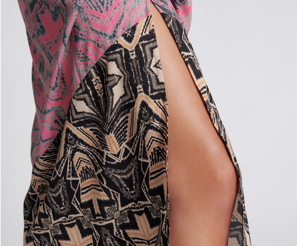 KALEIDOSCOPE LONG SLIP DRESS