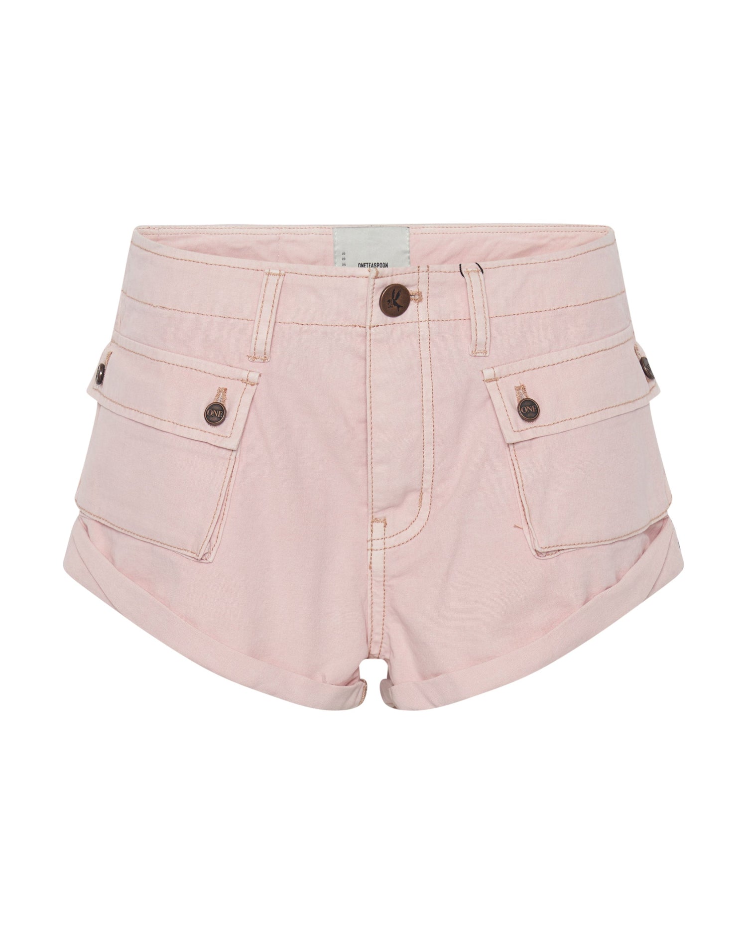Products Cadet Bandits Low Waist Denim Shorts - Blush Pink