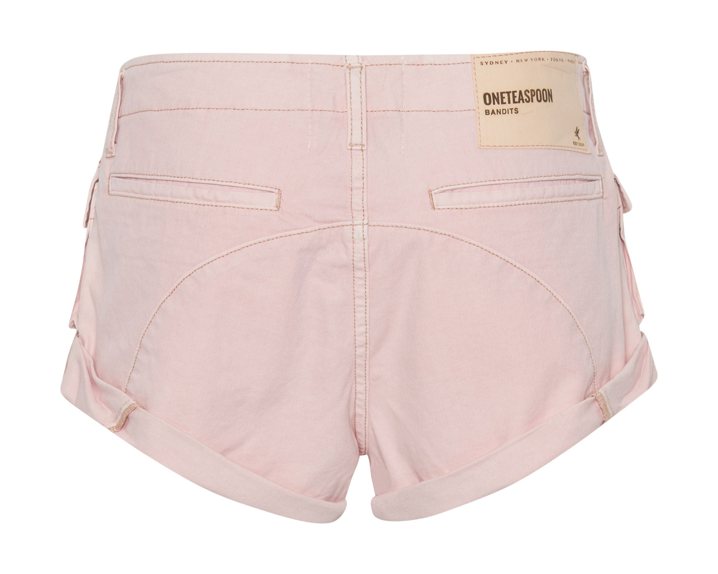 Cadet Bandits Low Waist Denim Shorts - Blush Pink