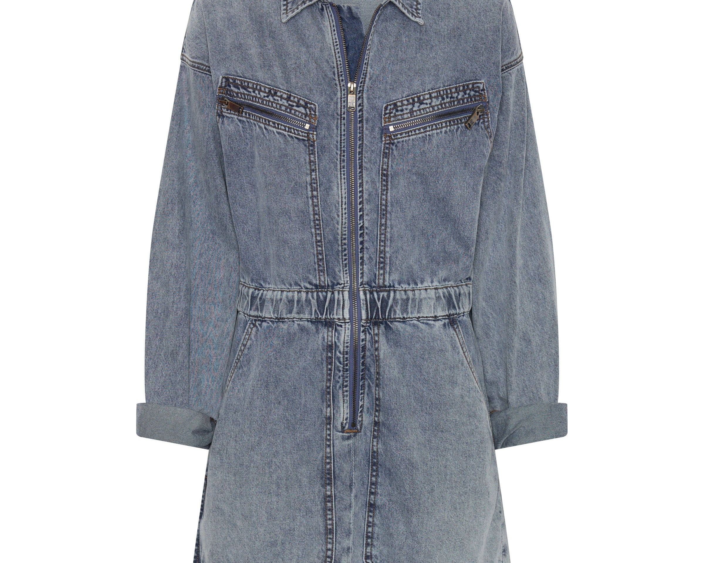 Denim Olivia Dress - Blue Blossom