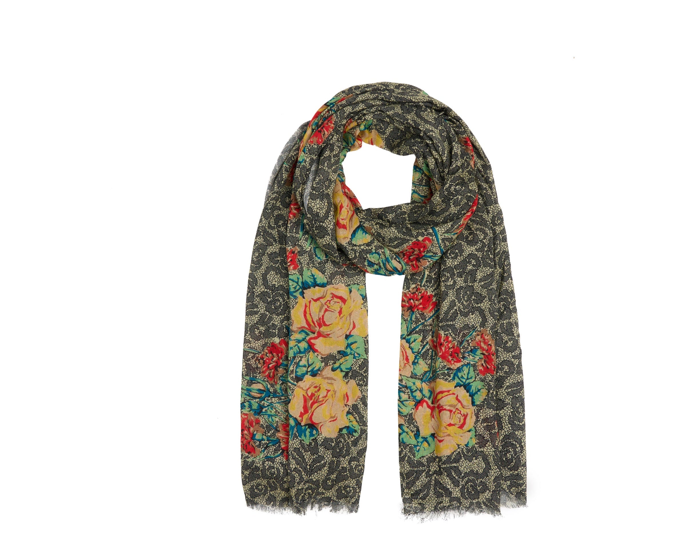 TRANSMISSION FLORAL SCARF