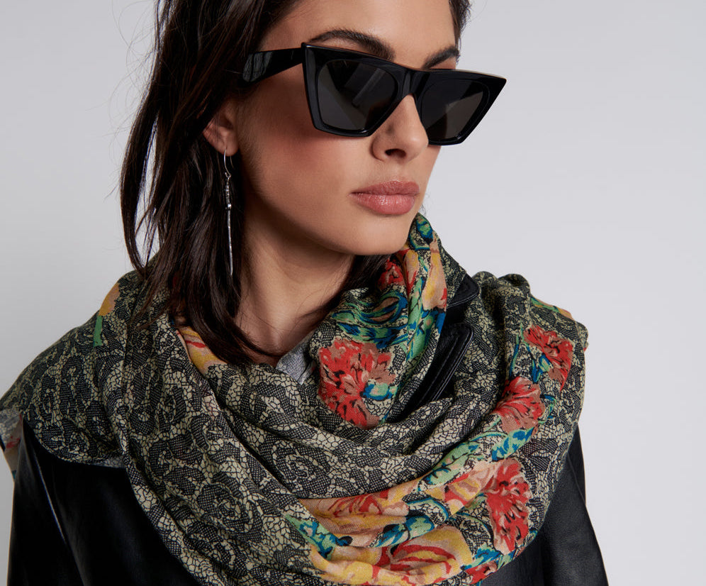 TRANSMISSION FLORAL SCARF