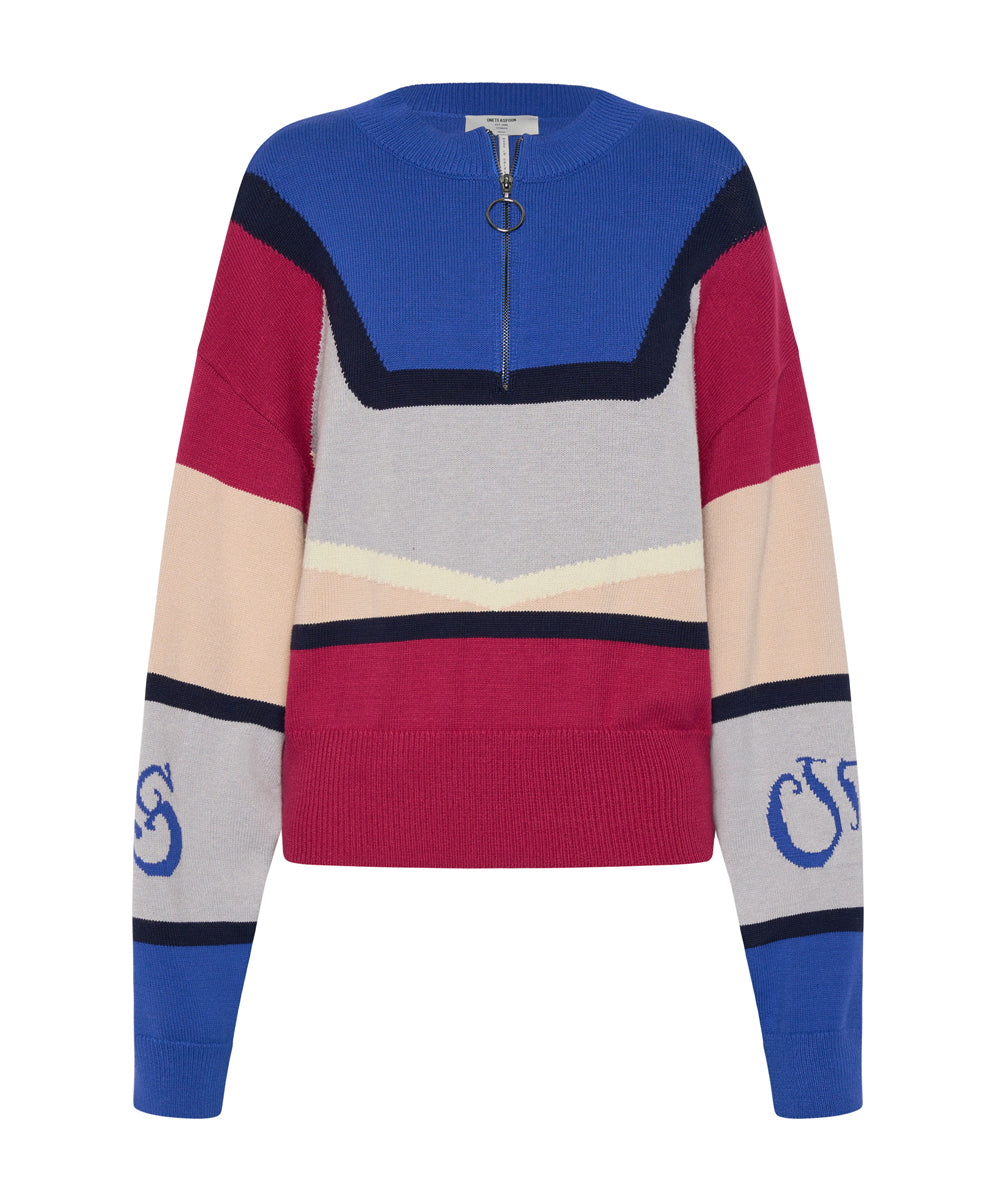 Products O.T.S Reactive Knit Sweater - Pink Geo