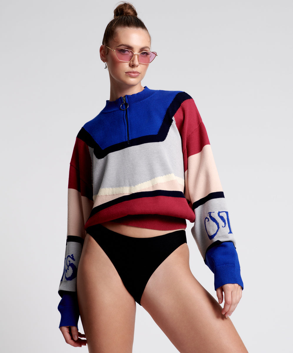 Products O.T.S Reactive Knit Sweater - Pink Geo