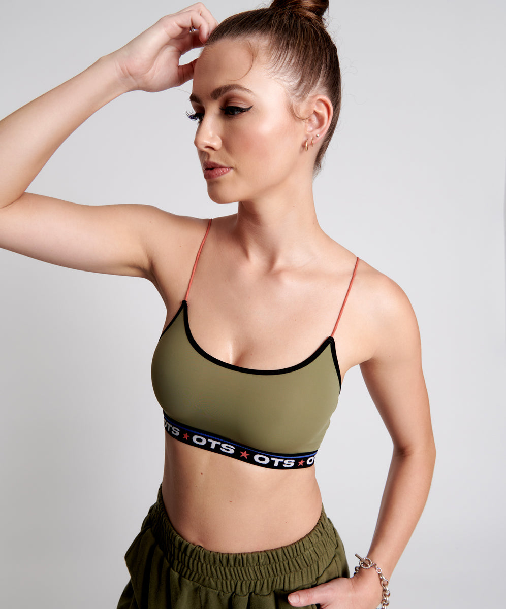 Products Boxer Crop Bralette - Khaki