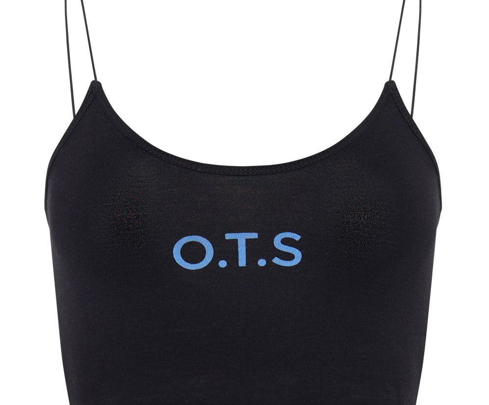 O.T.S Boxer Crop Top - Black