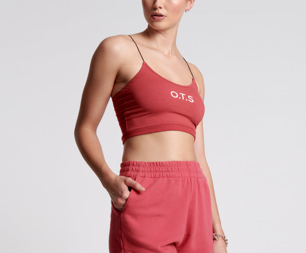 O.T.S Boxer Crop Bralette - Pink