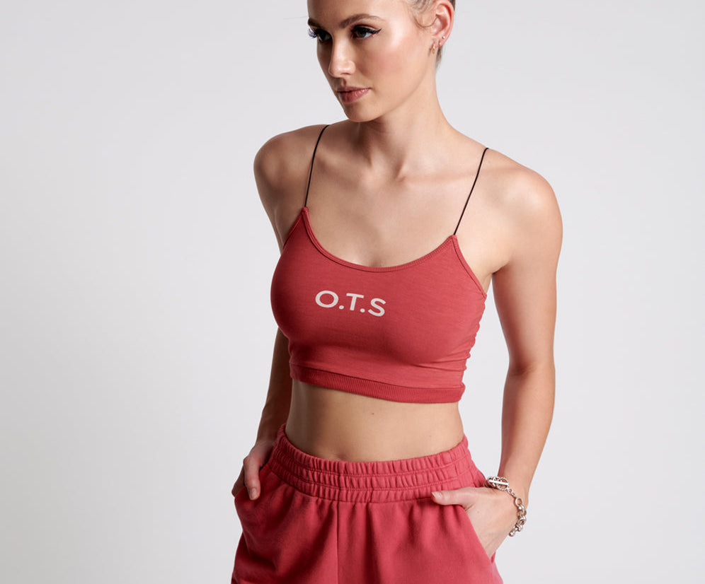 O.T.S Boxer Crop Bralette - Pink