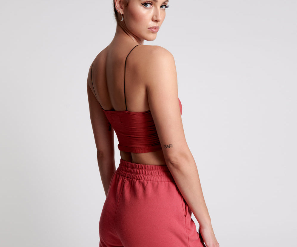 O.T.S Boxer Crop Bralette - Pink