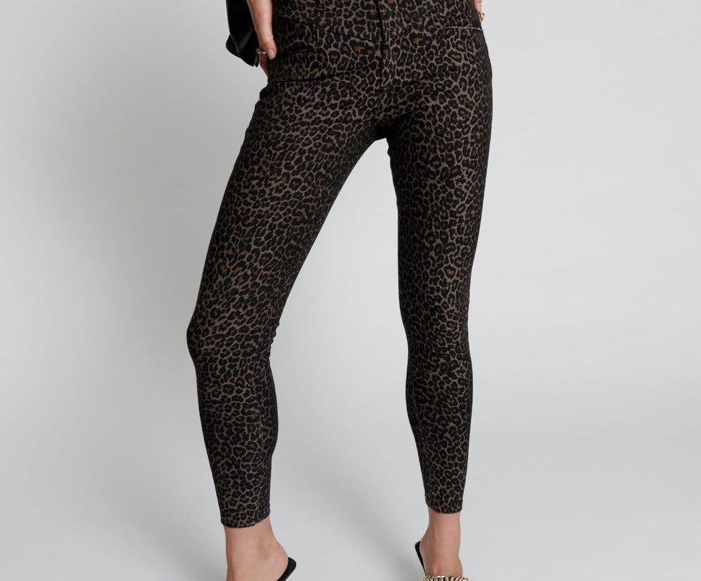 Preachers High Waist Skinny Stretch Denim Jeans - Leopard
