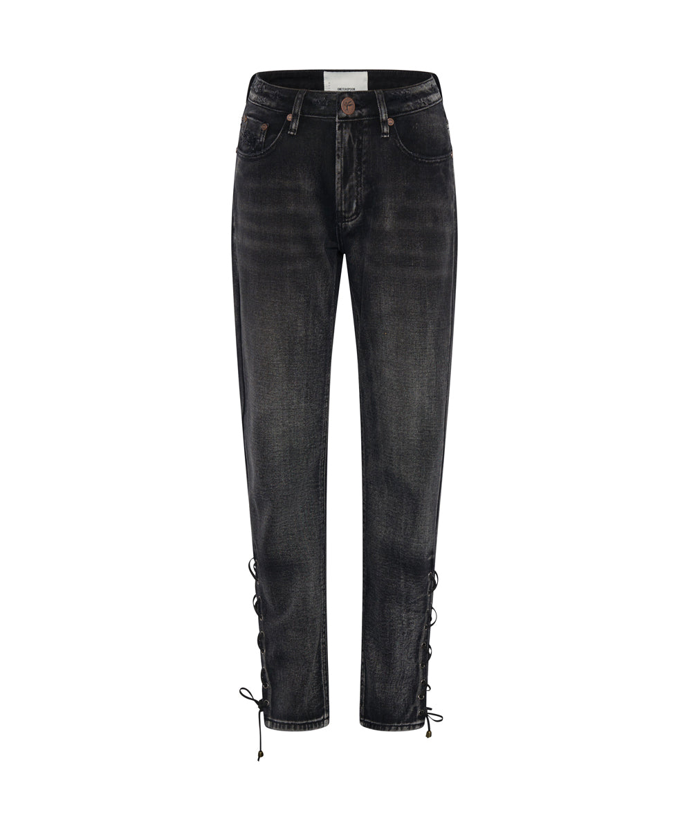 Products Awesome Baggies High Waist Straight Leg Denim Jeans - Faded Black