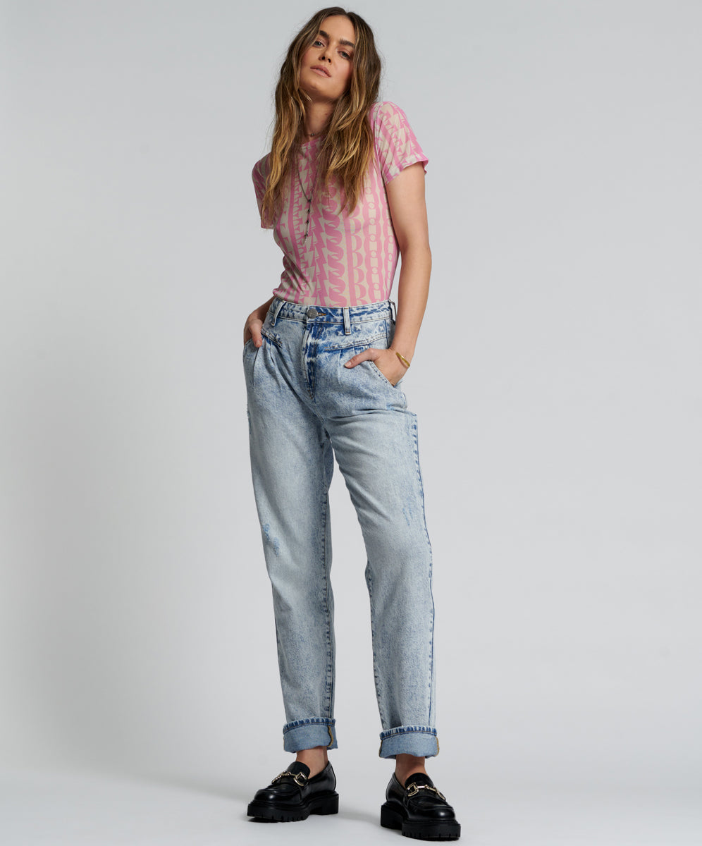 Last Stock Streetwalkers High Waist Straight Leg Trouser Denim Jeans - Rivet