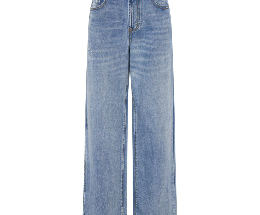 BERLIN BLUE JACKSON MID WAIST WIDE LEG JEANS