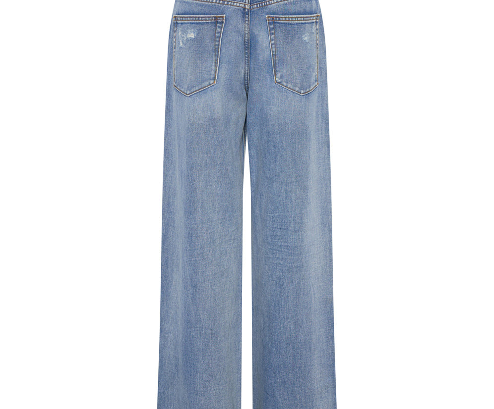 BERLIN BLUE JACKSON MID WAIST WIDE LEG JEANS