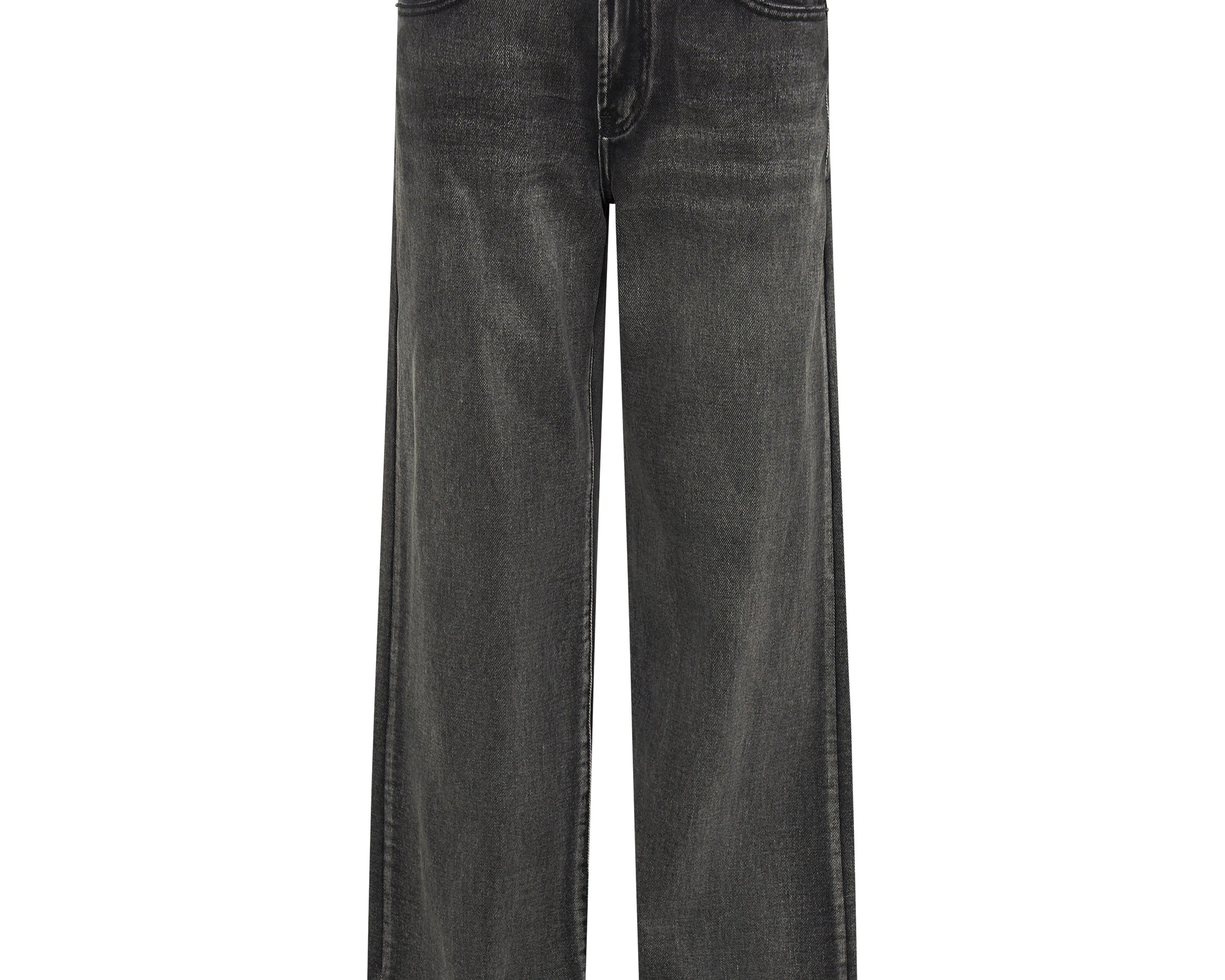 Jackson Mid Waist Wide Leg Denim Jeans - Faded Black
