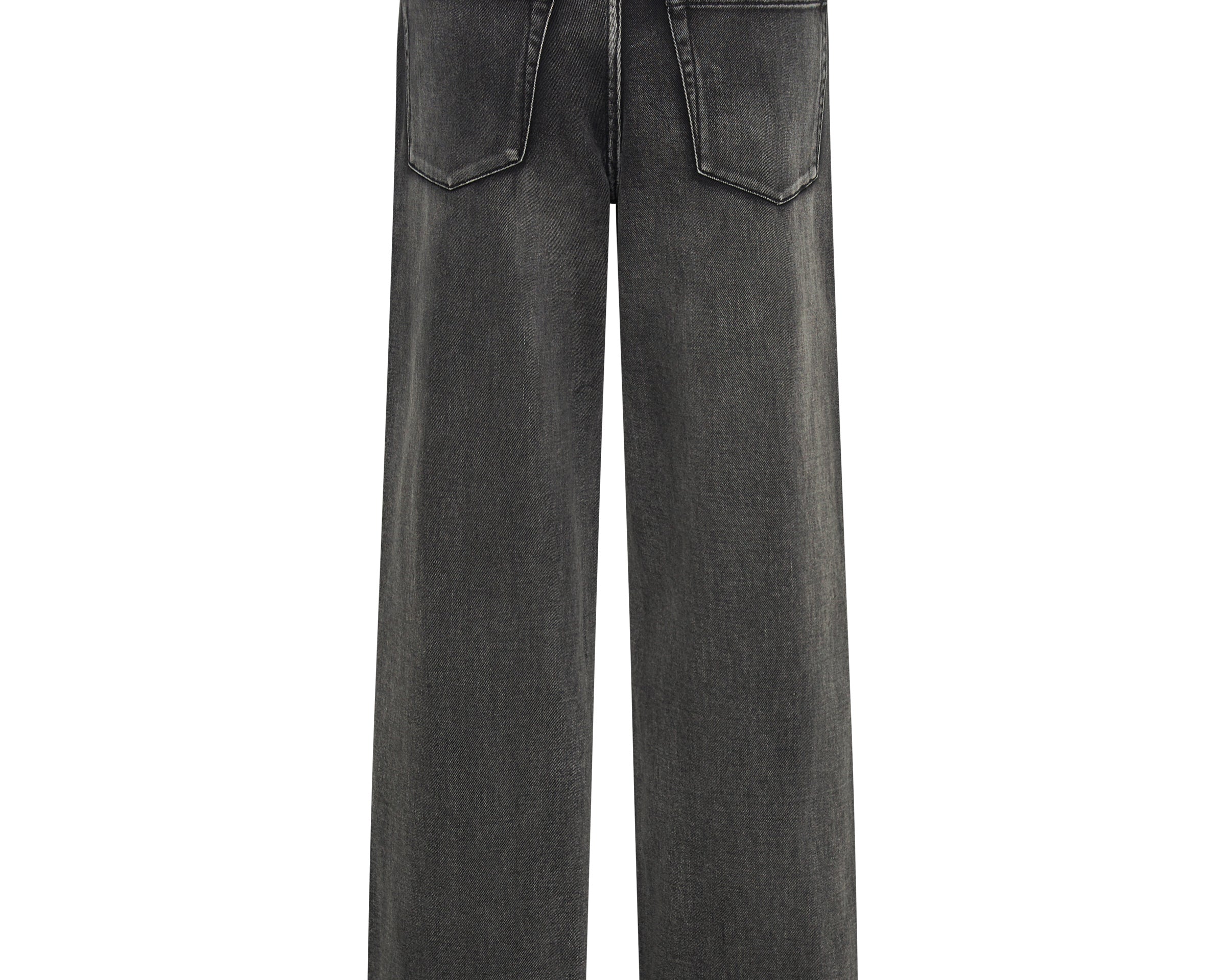 Jackson Mid Waist Wide Leg Denim Jeans - Faded Black
