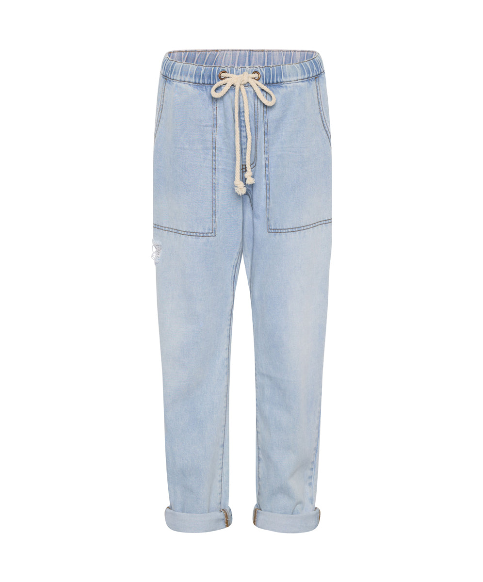 Products CASANOVA SHABBIES DRAWSTRING BOYFRIEND JEANS