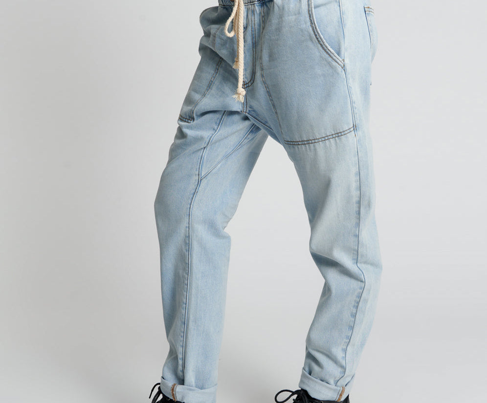 CASANOVA SHABBIES DRAWSTRING BOYFRIEND JEANS