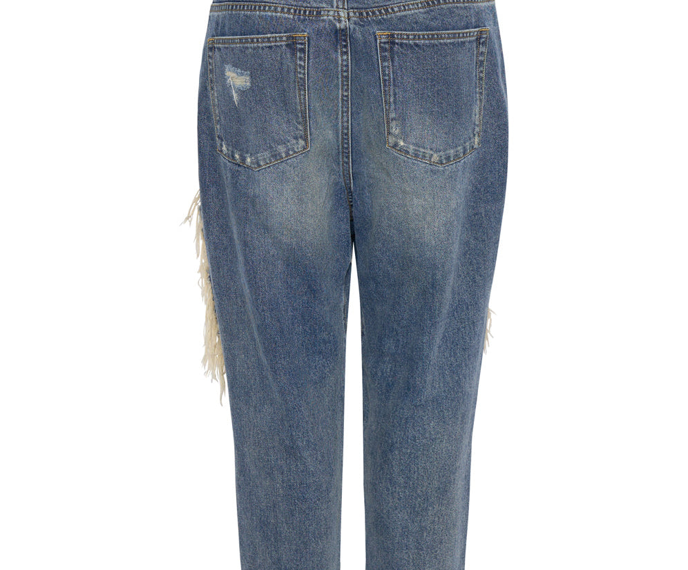 USED BLUE KINGPINS CROPPED BOYFRIEND JEANS