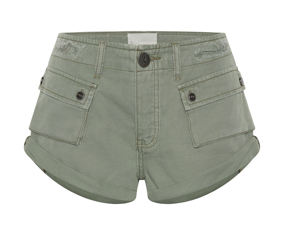 FADED KHAKI CADET BANDITS LOW WAIST SHORT