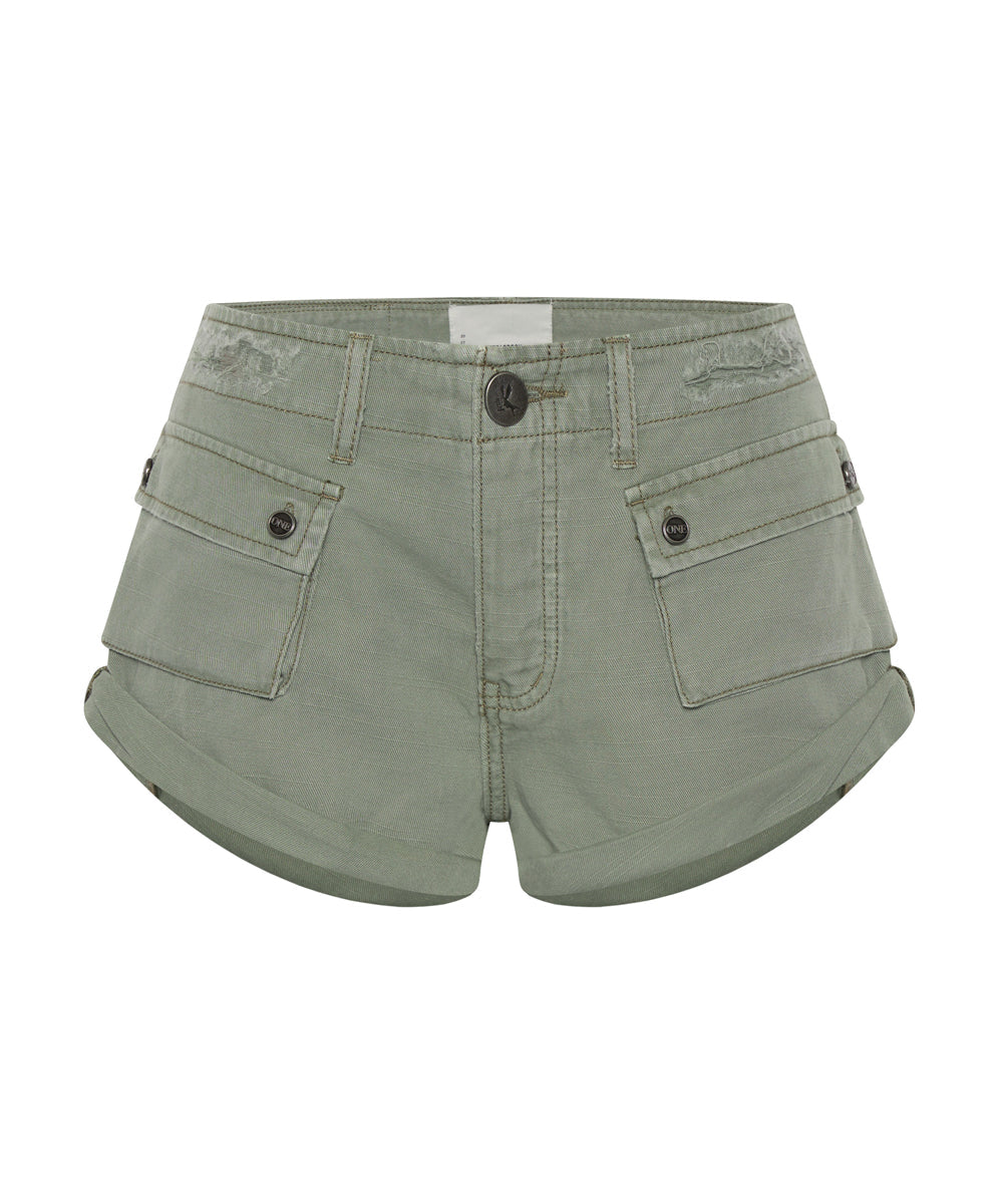 Products Cadet Bandits Low Waist Denim Shorts - Faded Khaki