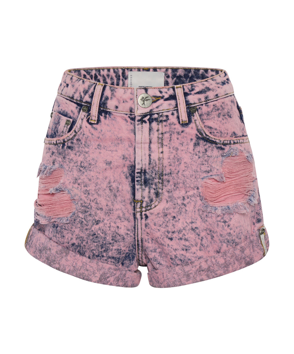 Products Bandits High Waist Denim Shorts - Pink Pistol