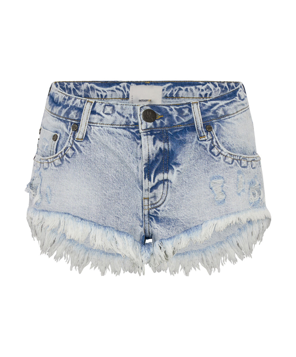 Last Stock RIVETED BONITAS LOW WAIST DENIM SHORTS